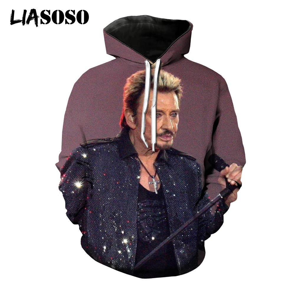 

Johnny Hallyday Hoodies Stranger Things Hoodie Off White Streetwear 3D Print Sweatshirt Harajuku Casual Camisetas Hip-Hop Tops