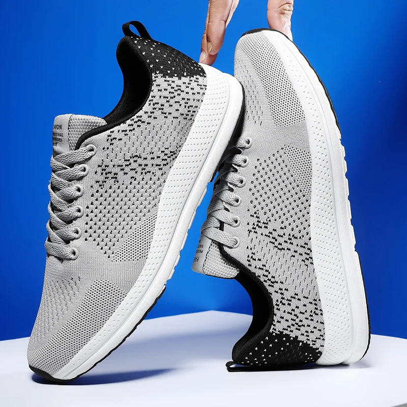 New Lightweight Trend Men's Running Shoes 46 Comfortable Lace Up Mesh Men's Sneaker 45 Big Size Non Slip Jogging Men Shoe Gym 44