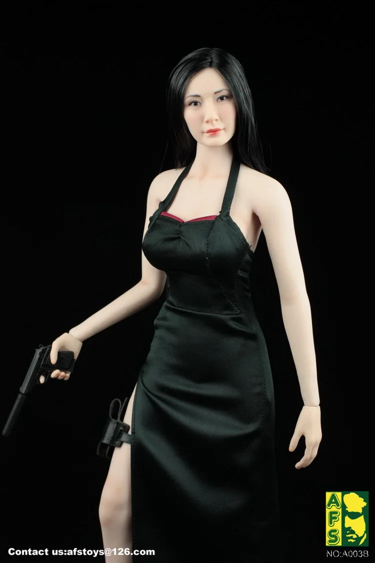 1/6 кукла женское платье убийца Ada wong Чонсам костюм AFS A003 раздельный красный черный