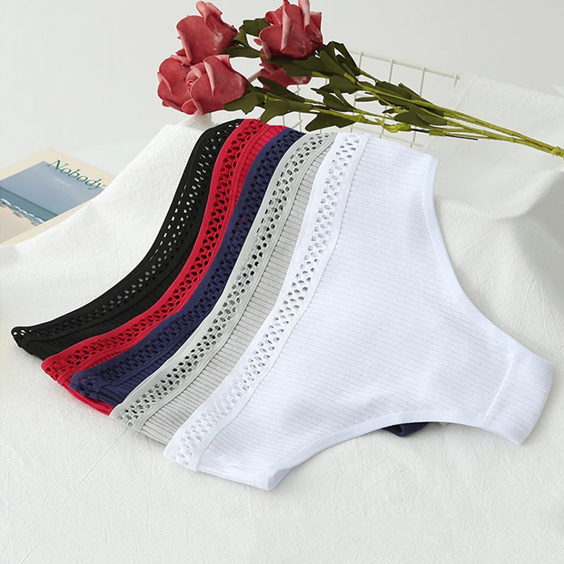 

5pcs Women's Tanga Cotton Panties For Woman Briefs Underwear For Women Female Sexy Panties Underpants Ladies Intimates BANNIROU