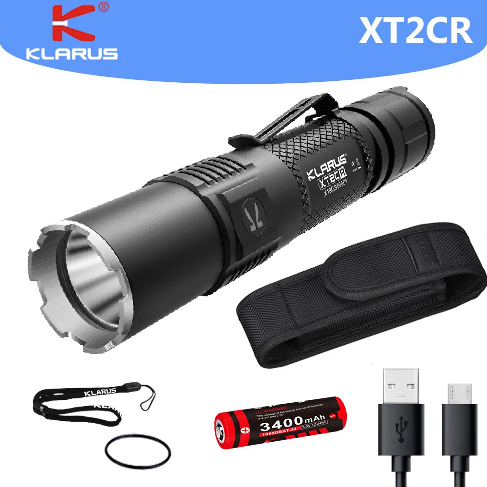 KLARUS XT2CR обновленный PRO перезаряжаемый тактический фонарик CREE XHP35 светодиодный 2100