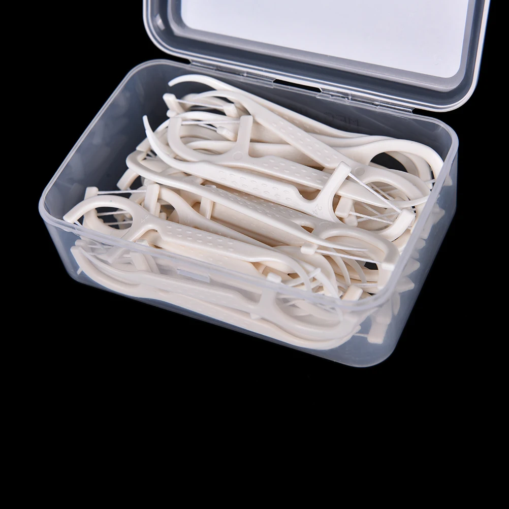 50Pcs/lot 3D Dental Floss Interdental Brush Teeth Stick Toothpicks Pick Oral Hygiene Clean Health Care White | Красота и здоровье