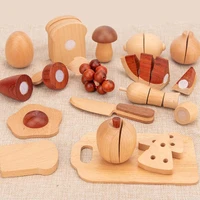 childrens natural wood color fruits and vegetables simulation play house cut fruit toy kitchenware cognitive wooden toys