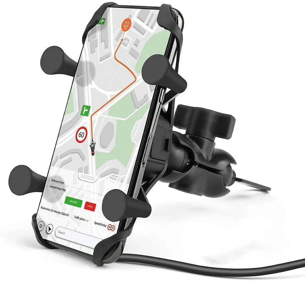 

Универсальный держатель для телефона на велосипед, мотоцикл, вращение на 360 °, мотоциклетное зеркало, держатель для телефона GPS с USB-зарядным ...