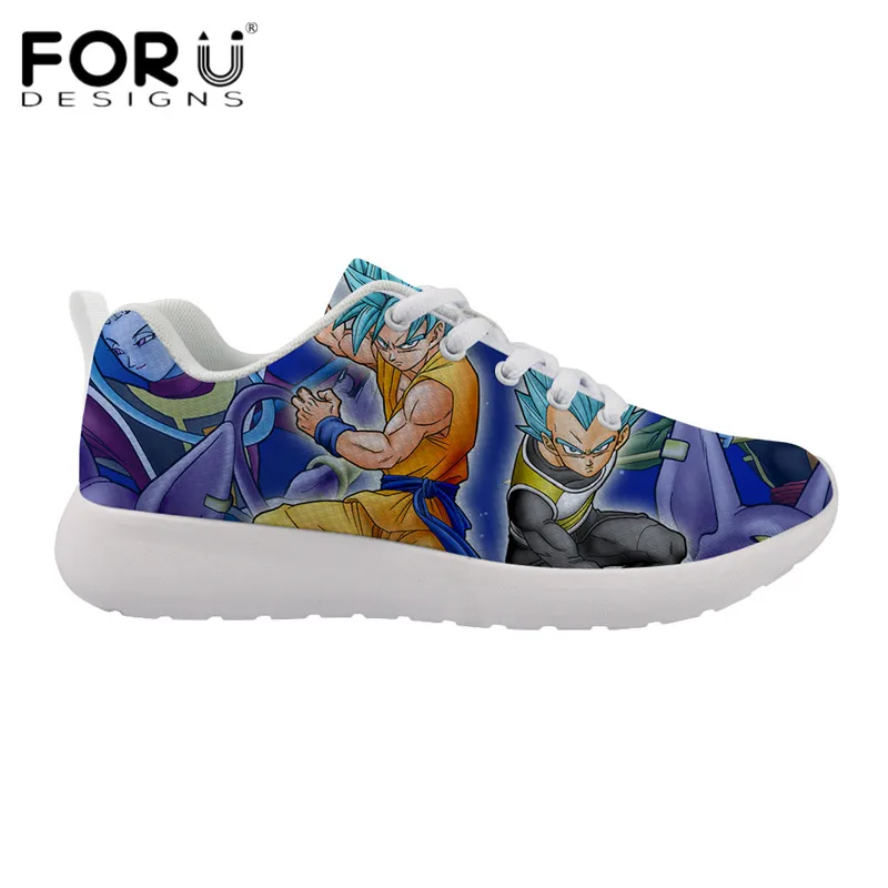 HMA349Z42 FORUDESIGNS/для отдыха Для мужчин спортивная мода аниме принт Dragon Ball Z легкий Туфли без каблуков для мальчиков-подростков, сетчатая обувь на шнуровке - Цвет: HMA349Z42