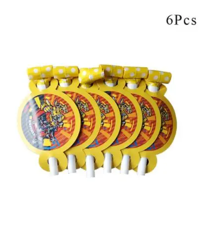 blow 6pcs Bumblebee Optimus Prime преображение бумажные стаканчики тарелки шары для детей Дети День рождения украшения поставки - Цвет: blow 6pcs