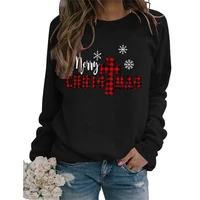 winter womens casual sweater sweatshirt merry christmas letter printing street style womens holiday jacket