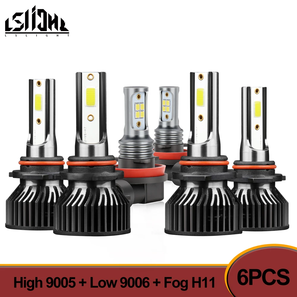 6x LED far lambaları sis lambası 9005 yüksek kısa huzmeli far 9006 H11 sis farları Toyota Corolla 2009 2010 2011 2012 2013