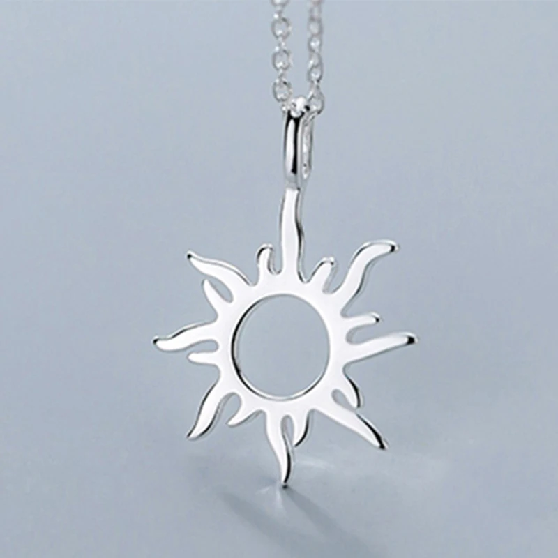 Женское ожерелье из серебра 925 пробы с подвеской в виде подсолнуха | Украшения и