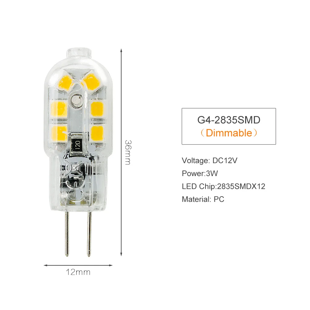 Мини G4 светодиодный лампы 3W 5W 6W DC12V 3014 2835 5730 SMD COB светильник лампы заменить галогенные G4 лампы