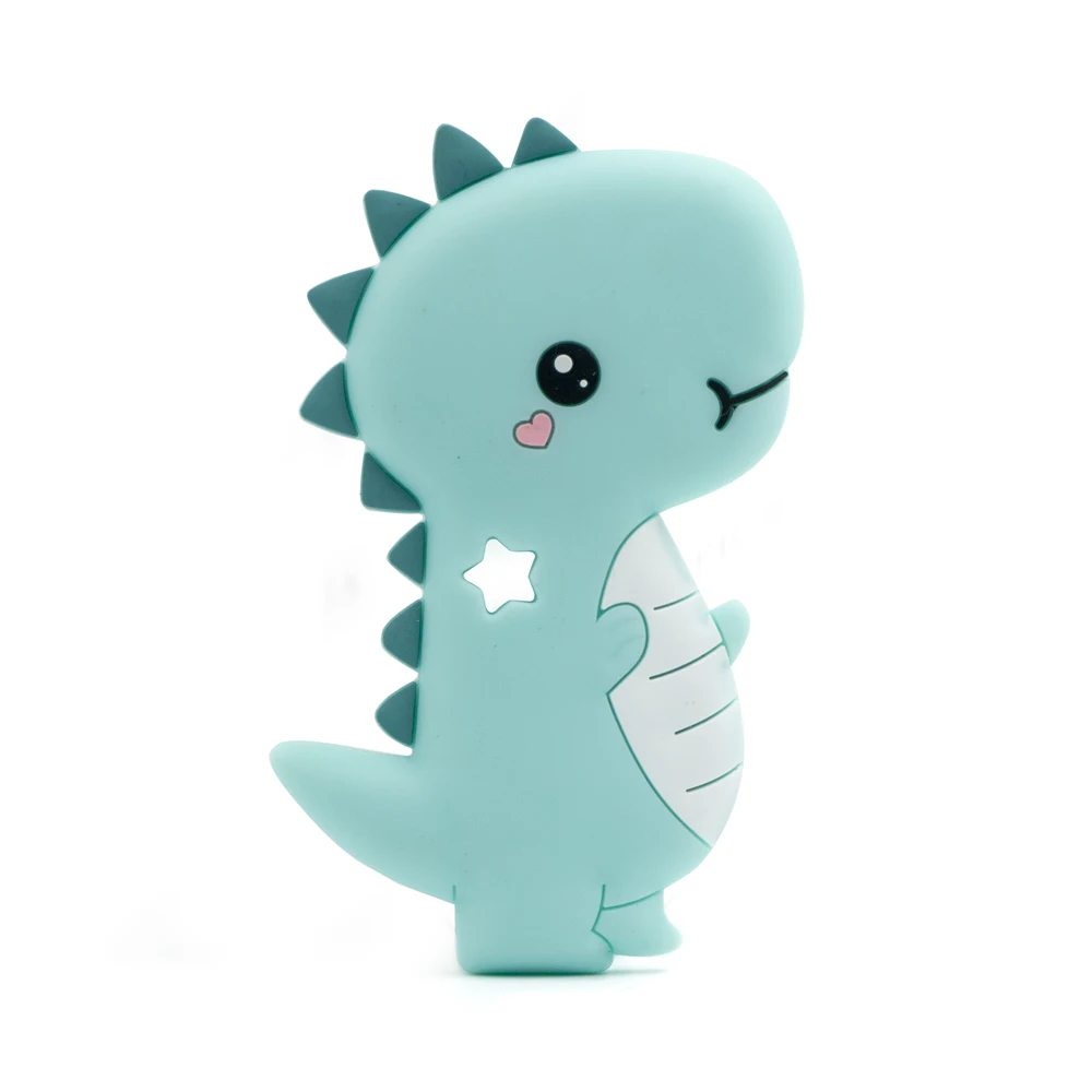 Mint Dinosaurs Коала перле силиконовый Прорезыватель животное Радуга Динозавр Детский Прорезыватель жевательные Подвески DIY Прорезыватели игрушки Ожерелье Подвеска детские товары - Цвет: Mint Dinosaurs