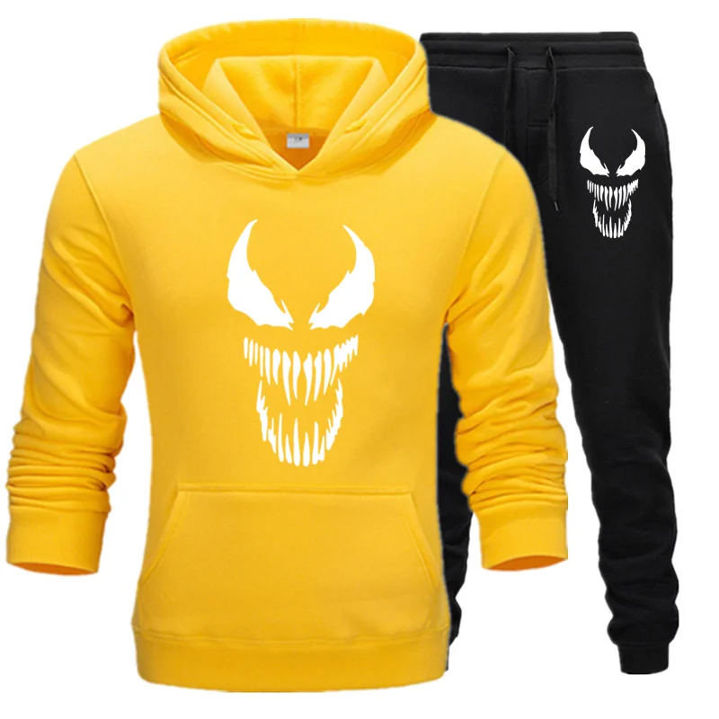 Venom спортивные костюмы для мужчин осень/зима толстовки + брюки костюм Весенняя