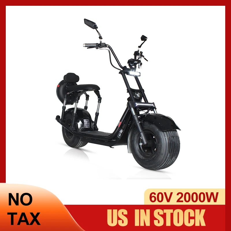 

【 C1-039 】Electric скутеров Citycoco двухколесный электрический скутер с большими колесами, 60V электрический самокат с сиденьем может Travel80KM