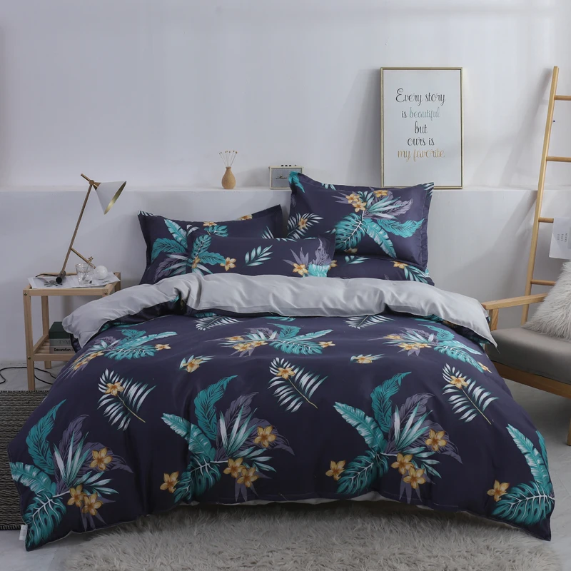 Завод цветы одеяло крышка Подушка 3pcs 220x240 200x200 постельные принадлежности набор