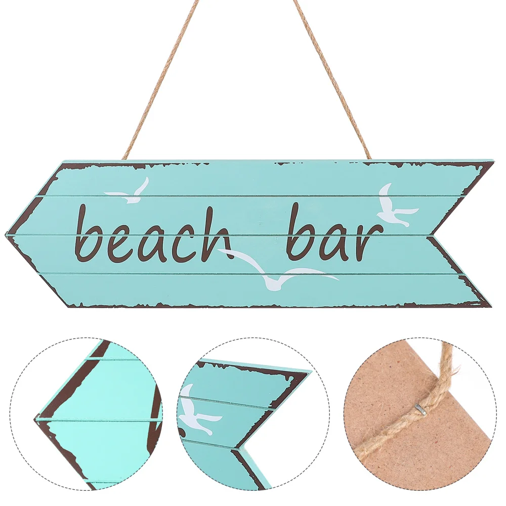 

Wooden Mediterranean Style Arrow Sign Hanging Plaque Decoration Welcome Sign