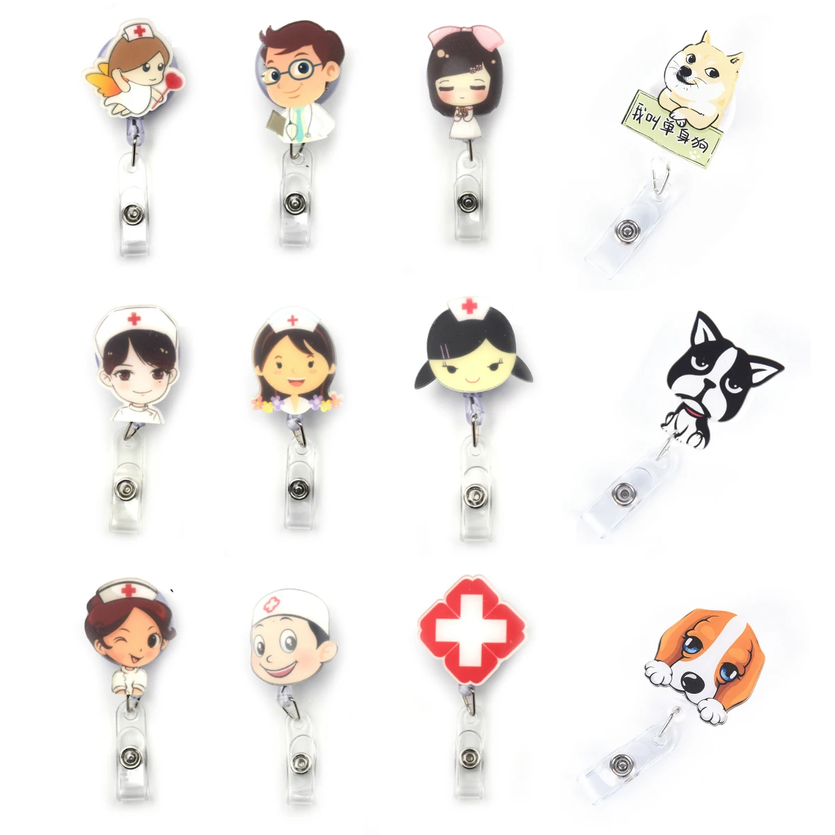 1 шт. унисекс милый мультяшный мини выдвижной значок катушка для медсестры
