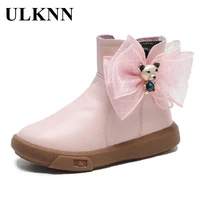 boots for girls 2021 childrens soft bottom martin boots princess girl bowknot shoes kids pink flats leather shoe short boots