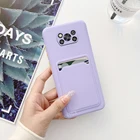 Чехол для карт для POCO X3 Pro Pocophone X3 NFC, задняя крышка, мягкий силиконовый чехол-бумажник для хранения, сумки для телефона