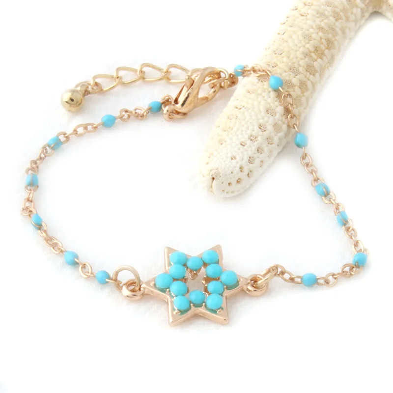 Изысканные браслеты NeeFu WoFu с пентаграммой для женщин браслет голубыми насекомыми