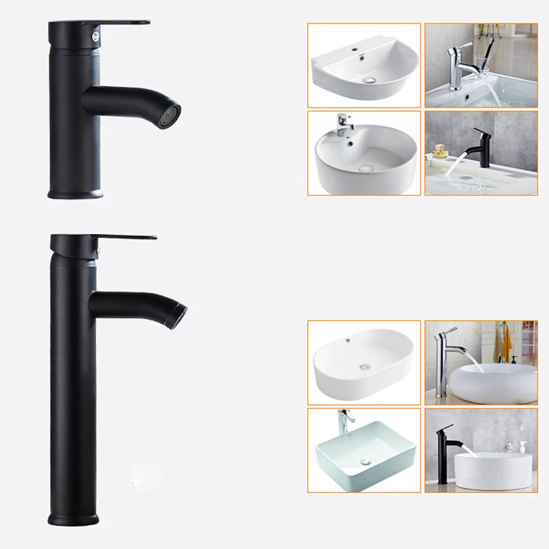 Смеситель для раковины из нержавеющей стали черный матовый смеситель в ванной