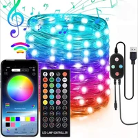led string light usb smart garland bluetooth app control lamp new year party fairy light for holiday xmas tree christmas decor