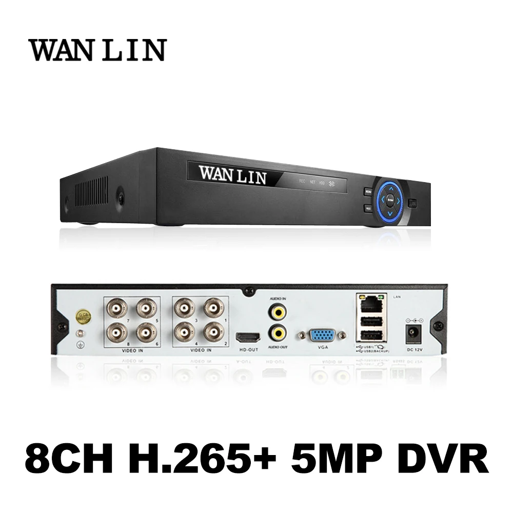 

WANLIN 6in1 H.265+ 8ch/4ch AHD DVR for AHD TVI CVI 5MP 4MP 1080P 720P Camera CCTV Recorder NVR IP CAMERA Xmeye Onvif CCTV DVR