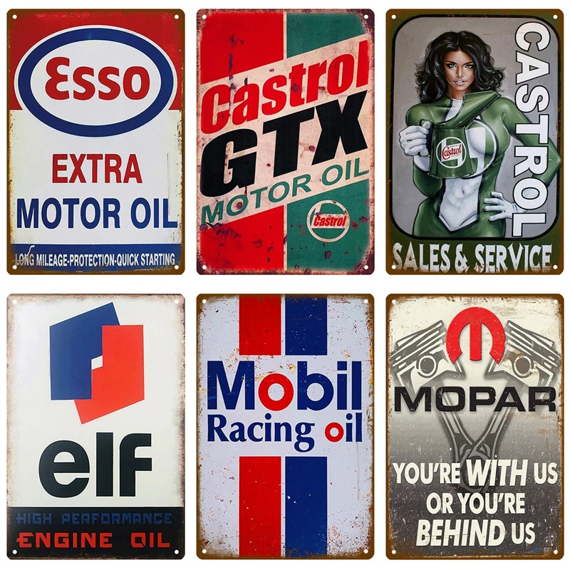 Металлическая табличка Castrol, металлический плакат, Оловянная табличка, настенные плакаты, винтажный Ретро эстетический декор комнаты, настенное украшение