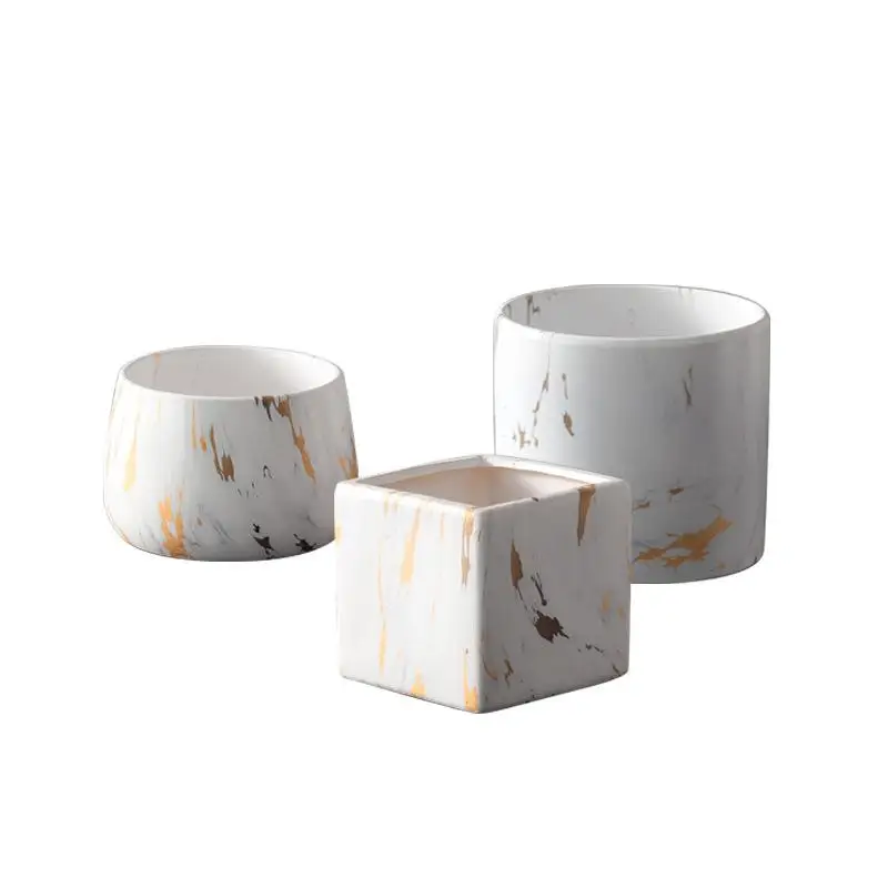 European Style Marble Pattern Ceramics Flower Pots Ceramic Vase Dry Creative Simple Decoration Household Ornament Bottles | Дом и сад