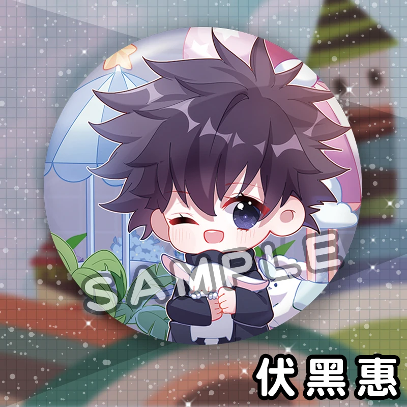 

Amusement Park Theme Laser Badge Anime Jujutsu Kaisen Brooch Pins Cartoon Medal Button Itadori Yuji Gojo Satoru Fushiguro Megumi