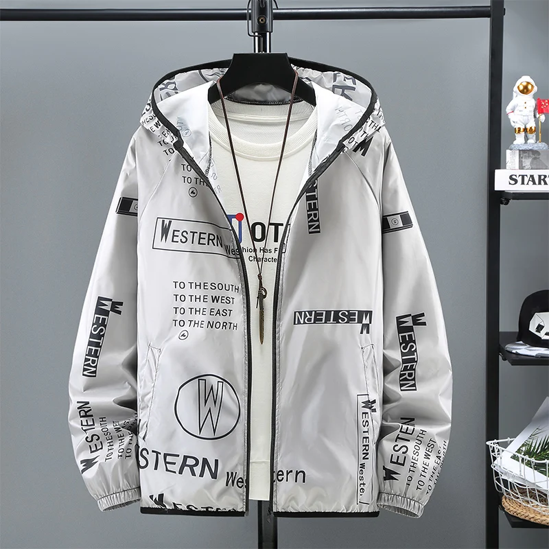 

Jackets Zipper Hoodies Windbreaker Men Casual Hooded Jackets Autumn Tracksuit Streetwear Bomber Thin Coat Slim Fit Men's Coats