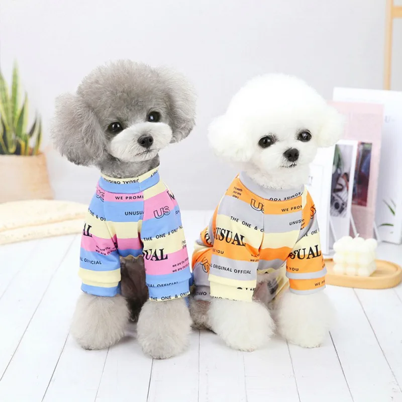 

Summer Dog Dress Pajamas Small Dog Costume Jumpsuits Fully Covered Belly Clothes Pet Dress