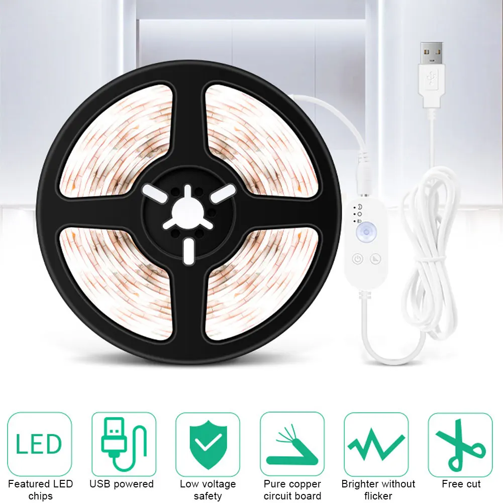 

DC12V LED Under Cabinet light Strip Motion Sensor Light Flexible LED Tape 1M 2M 3M 4M 5M Bed light With Power Supply