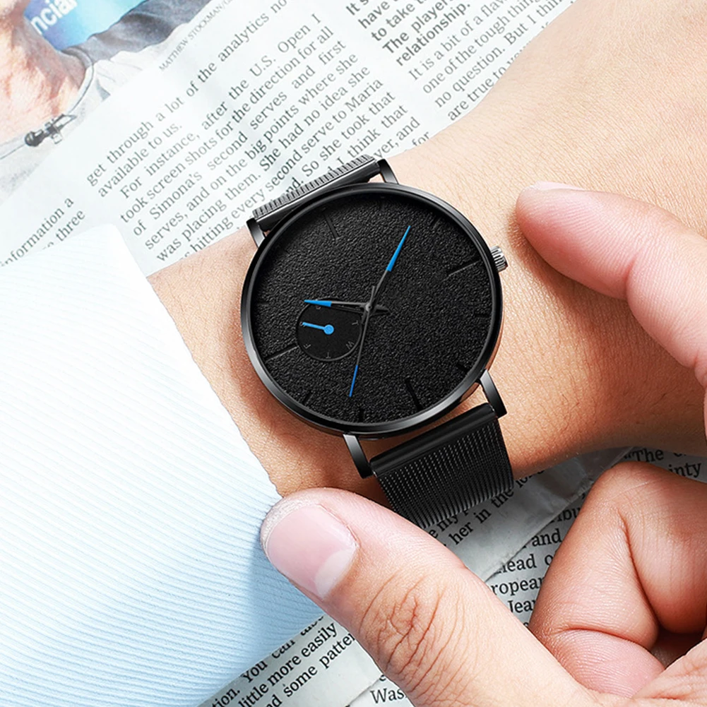 Кнопка батарея Повседневная Циферблат Круглый автоматический для мужчин часы