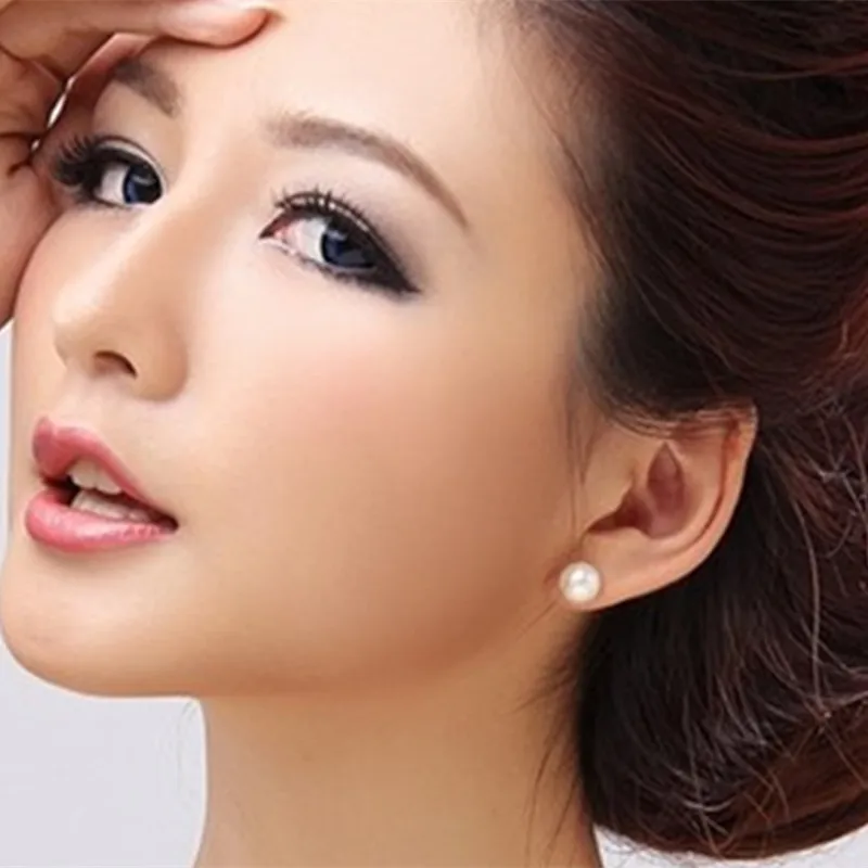 Женские серьги кольца с жемчугом 4/6/8 мм|Серьги-кольца| |