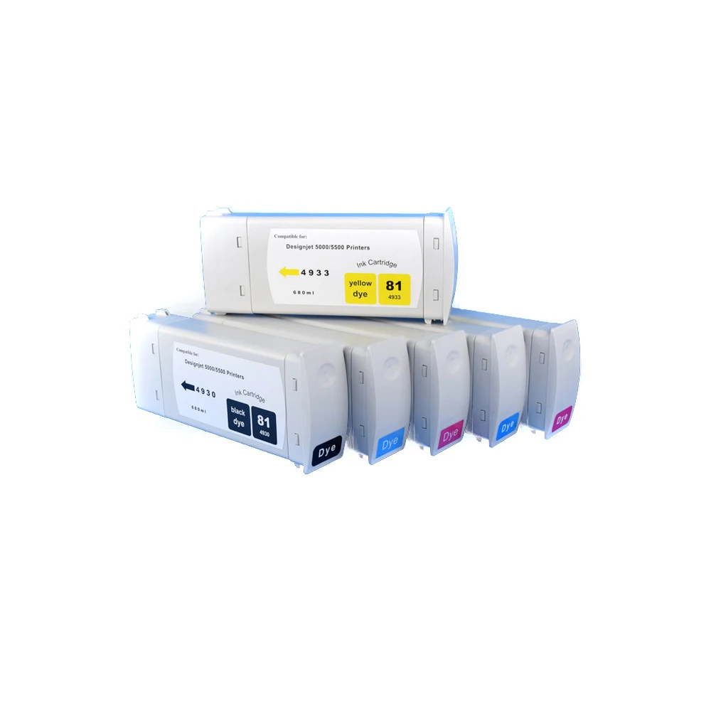 Совместим с чернильным картриджем hp81 для 81 DesignJet 5000/5500 C4930A C4931A C4932A C4933A C4934A C4935A |