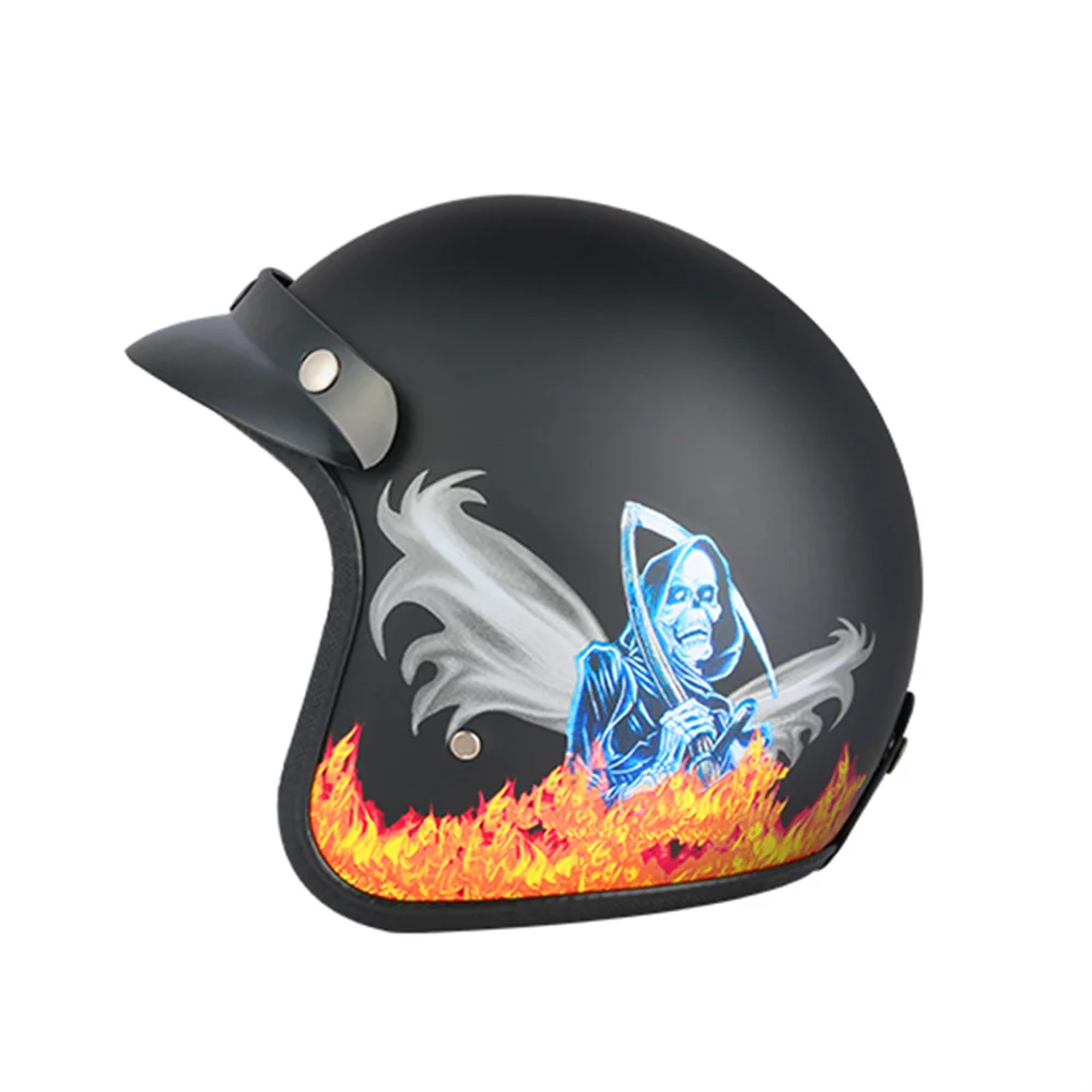 BLD Vintage Motorcycle Jet Helmet Cafe Racer Open Face Retro 3/4 DOT Certified Casco Casque Moto for Man Women | Автомобили и