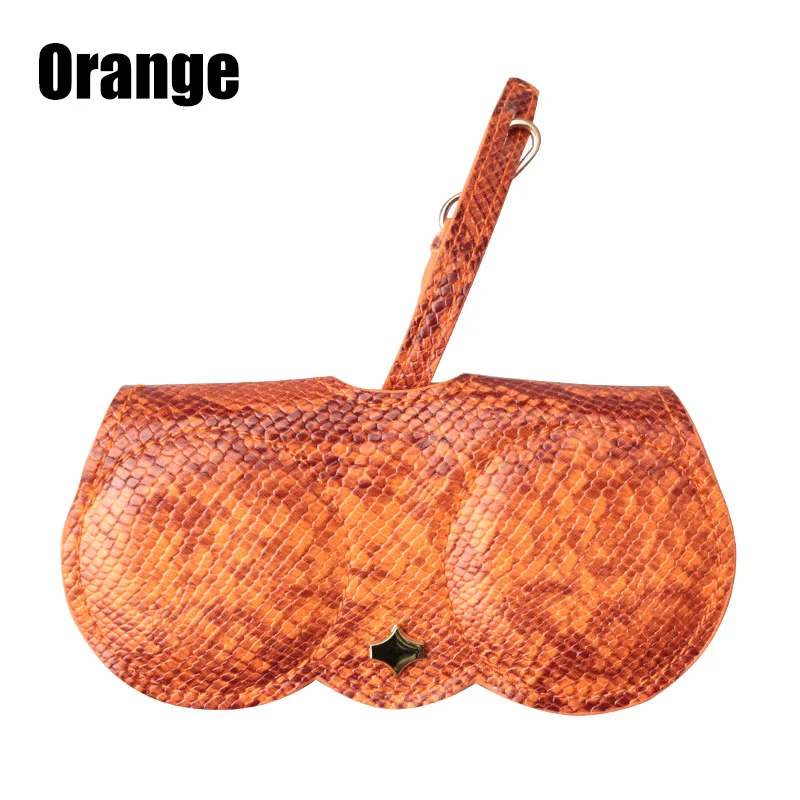 Orange Cases SOOLALA футляр для солнцезащитных очков со змеиным узором из искусственной кожи многофункциональный чехол для солнцезащитных очков Чехол для очков для женщин - Цвет: Orange Cases