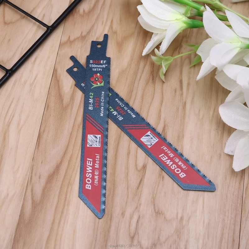 

2pcs 150mm 18TPI BIM Reciprocating Sabre Saw Blades for Cutting Metal Aluminum Sheets Wood Plastic D02 20 Dropship