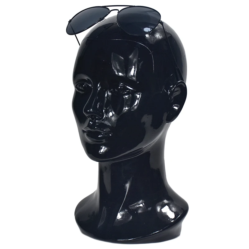ПВХ черный женский манекен голова для шляпы парики дисплей стенд без головы