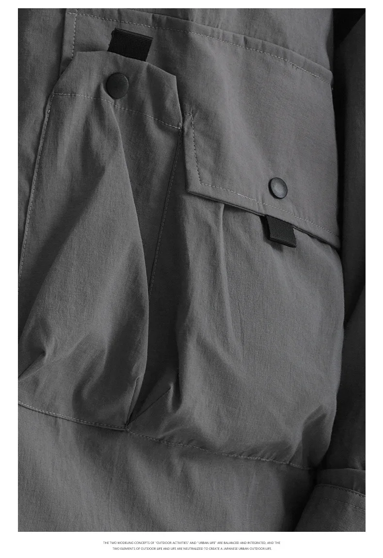 

Camisas Para Hombre 2021 Autumn New Retro Tooling Function Three-dimensional Pocket Loose Casual Men's Long-sleeved Shirt