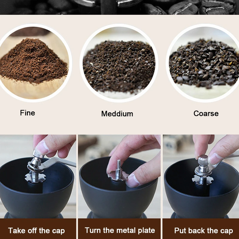 Ручная Керамическая коническая Кофемолка с двумя стеклянными банами для