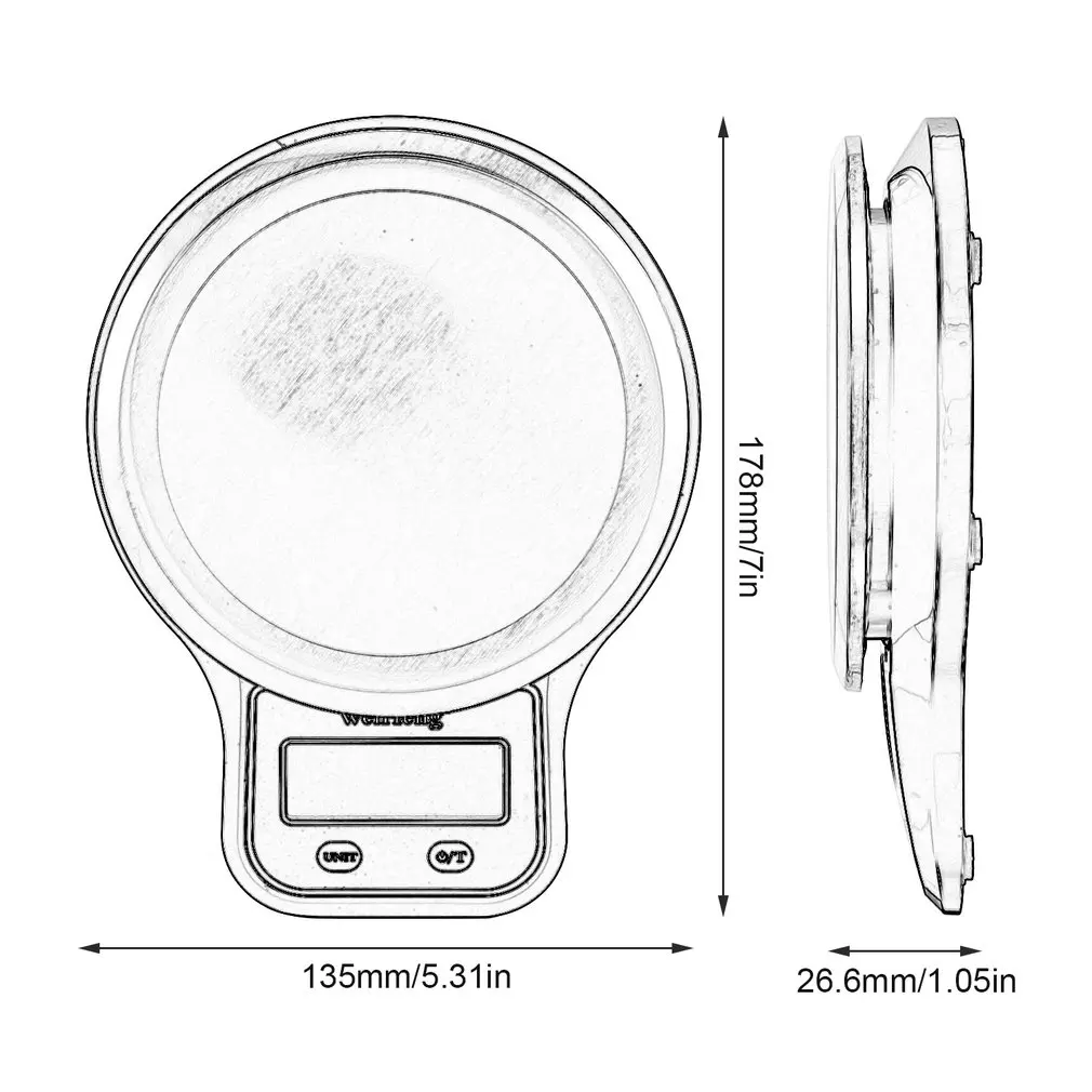 Электронные цифровые кухонные весы 0 1 г-3 кг с зеленой подсветкой чаша большой
