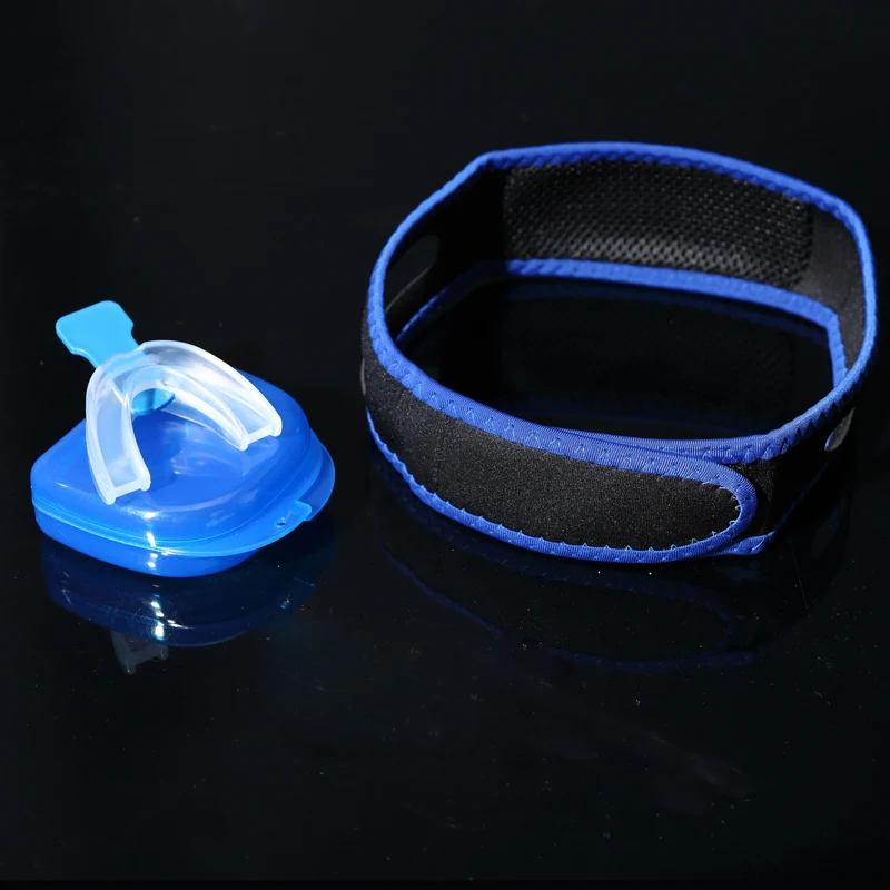 

Stop Snore Mouthguard Silicone Mouthpiece Apnea Guard & Anti Snoring Chin Strap Belt Jaw Supporter Nasal Strip sleep care