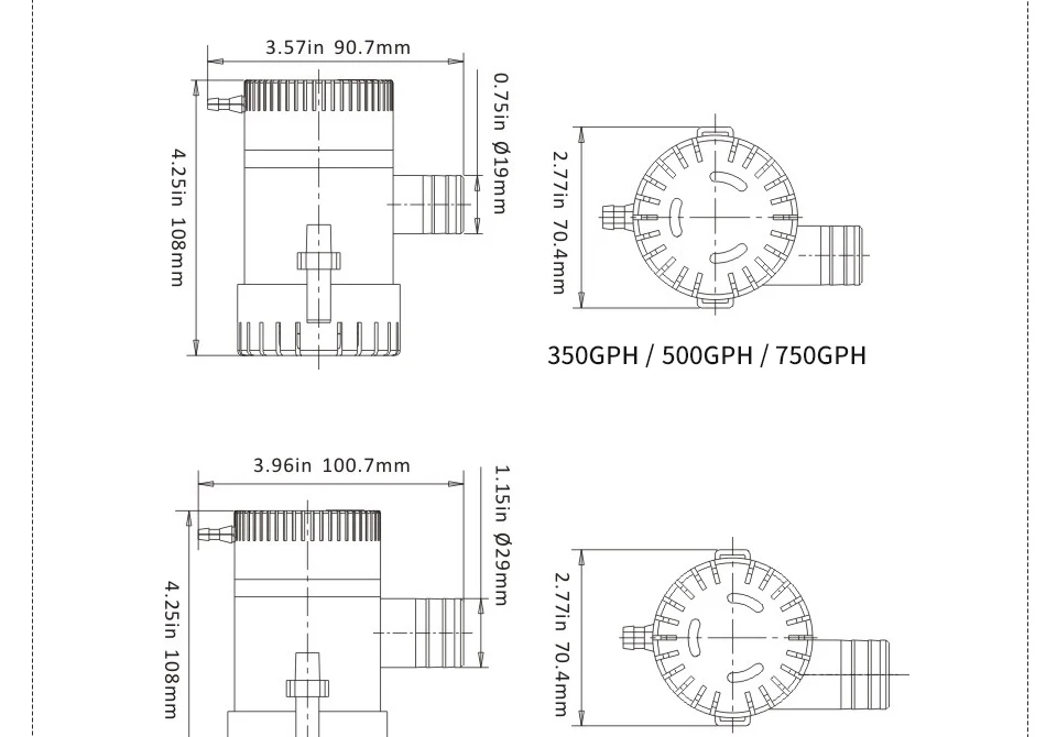 Откачивающий насос 12V 24V стиль 1100GPH 750GPH 500GPH 350GPH внешний вид особая форма высокая пропускная погружной от makerele