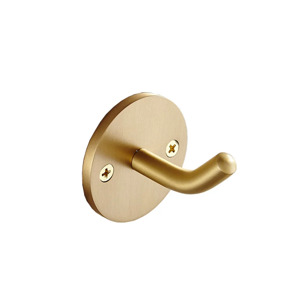 

Brass Brushed Hooks Simple Coat Hangers Wall Hook for Bathroom Bedroom Kitchen