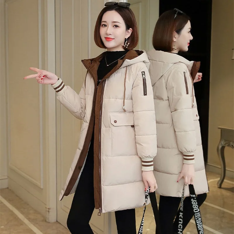 

Женские хлопковые парки с капюшоном, новая зимняя Повседневная парка 2021