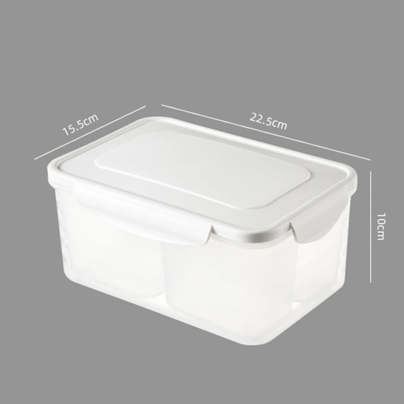 

4 Compartments Refrigerator Storage Box Kitchen Storage Box Seasoning Storage Box Fresh-keeping Box Refrigerator Organizer