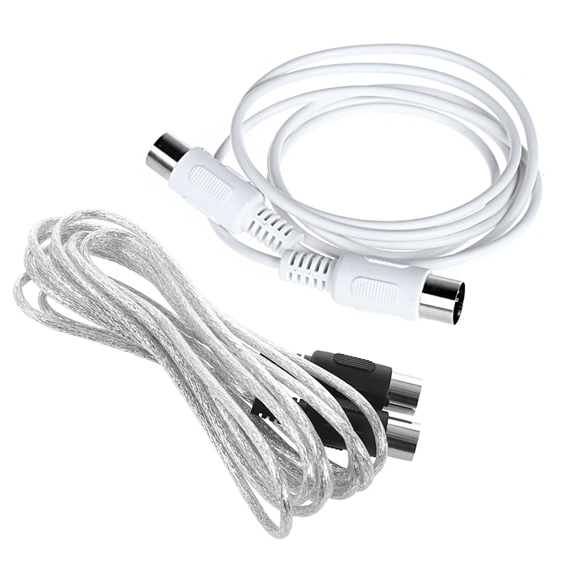 

2 Pcs Newest 10Ft MIDI Extension Cable 5 Pin Plug Male To Male Connector