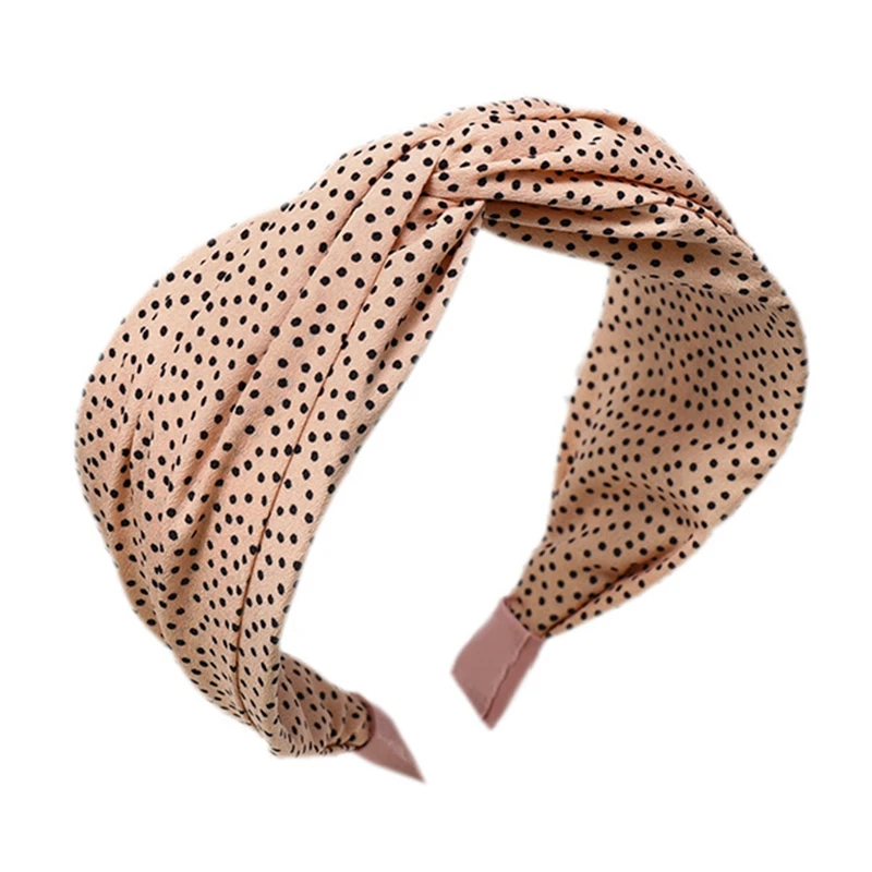 

New Headb Chiffon Polka Dots Fabric Cross Stitching Hair Accessories Headb Ladies' Hair Pin Hair Tie