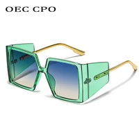 oec cpo vintage punk square sunglasses women brand oversized steampunk sun glasses for men retro uv400 oculos lunette de soleil